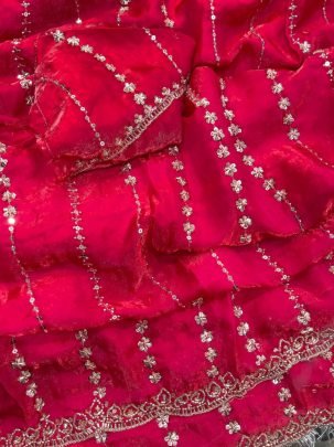 Fendy Sartin Fabric Hot Pink Colour Saree