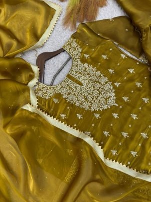 Festive Wear Musterd Colour Sharara Suit