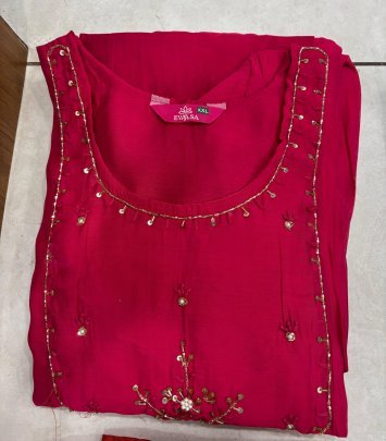 Festive Wear  Rani  Colour Ready Made Suit
