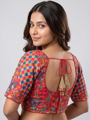Festive Wear Rani Pink Colour  Ready Made Blouse