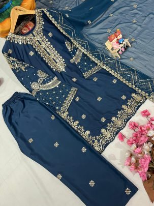 Flora Charm Ensemble Nevi Blue Suits