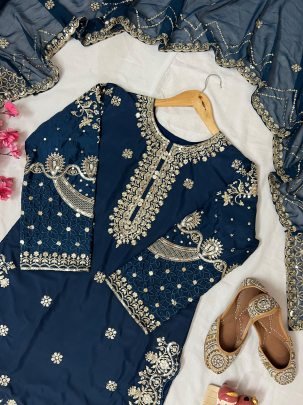 Flora Charm Ensemble Nevi Blue Suits