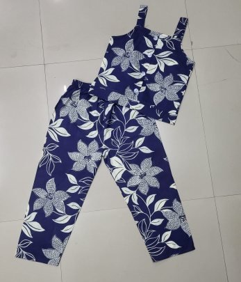 Floral Print Dark Blue Colour  Kids Co Ord Set