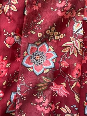 Floral Printed  Red  Colour Lehenga Choli With Dupatta