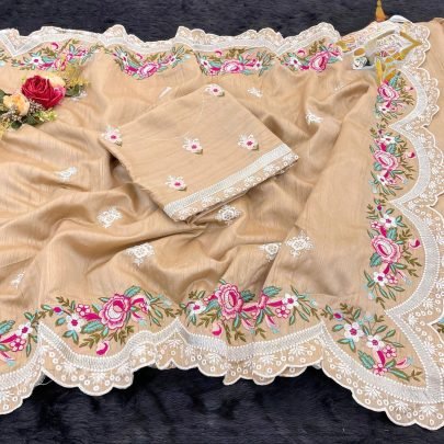 Floral Yellow Majesty Silk Saree