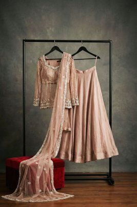 Flowy Silhouette  Beige Colour Lehenga