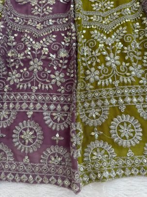 Foux Gorgette Sequnce Work Lehenga Choli