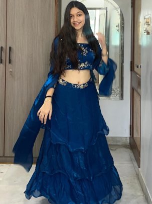 Freddy Silk  Fabric  Rama  Colour  Lehenga