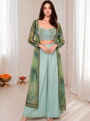 Geogatte With Embroidery cording Work Indo Western Dress