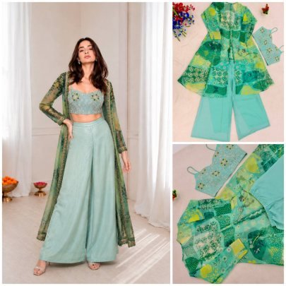 Geogatte With Embroidery cording Work Indo Western Dress