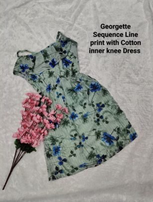 Georgette Fabric sky Blue Colour One Pices Dress