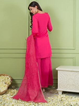 Gold Silk Gajari Colour Ready Made Suit