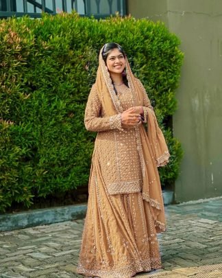 Golden Cream Festive Kurti Palazoo Set