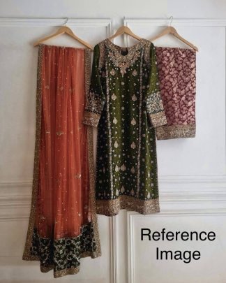 Green Faux Georgette Kurti Palazzo Set