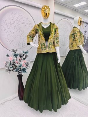Green Majesty Designer Gown Set