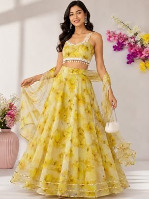 Haldi Special Digital Printed Lehenga