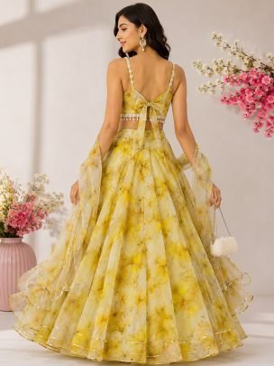 Haldi Special Digital Printed Lehenga