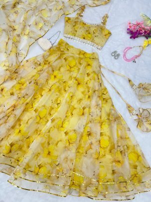 Haldi Special Digital Printed Lehenga