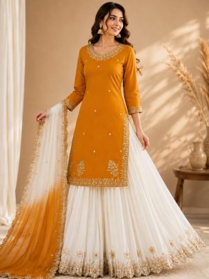 Haldi Wear Yellow Colour Palazzo Suit