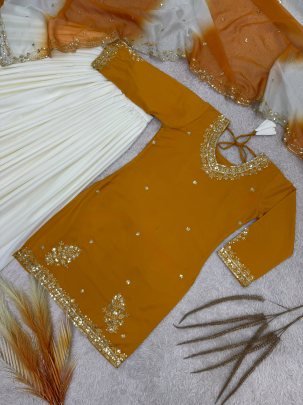 Haldi Wear Yellow Colour Palazzo Suit