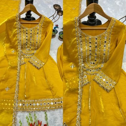 Haldi Wear Yellow Colour Ready Made Suit