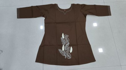 Hand Embroidery Work  Brown Ladies Top