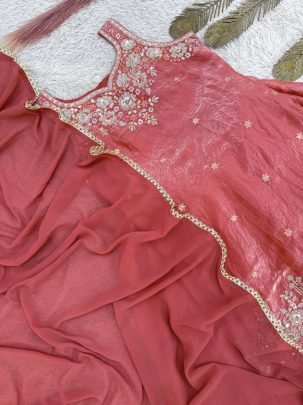 Hand Work Full Flared Palazzo Suit