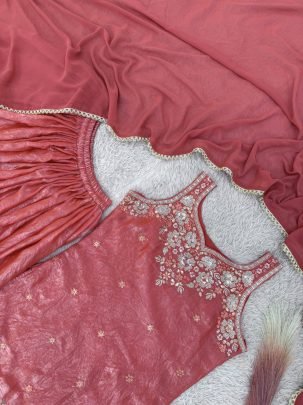 Hand Work Full Flared Palazzo Suit
