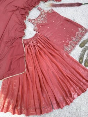 Hand Work Full Flared Palazzo Suit