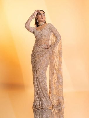 Heavy Butterfly Bollywood Style Net Saree With 5mm Sequin Embroidery And Designer Blouse