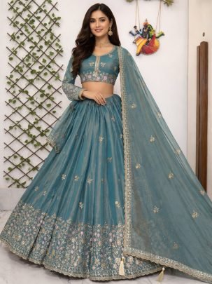 Heavy Fendy Silk Rama Colour Lehenga Choli