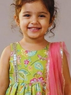 Heavy Rayon Mirror Work Lace Kids Sharara Suit