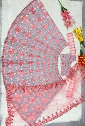 Heavy Sequins Work Mulberry Silk  Lehenga Choli With Dupatta