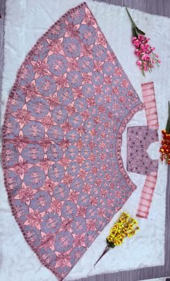 Heavy Sequins Work Mulberry Silk  Lehenga Choli With Dupatta