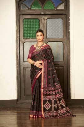 Heritage Glow Handcrafted  Black Saree