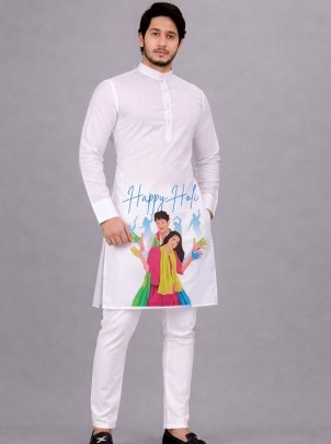 Holi Prints  Mens Kurta 