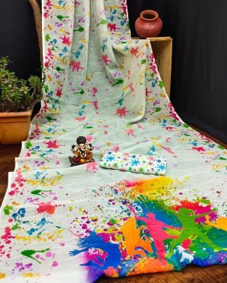 Holi Special Printed Sarees