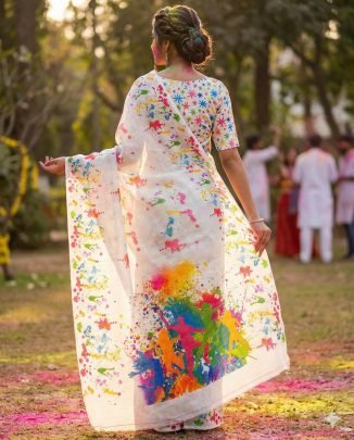 Holi Special Printed Sarees