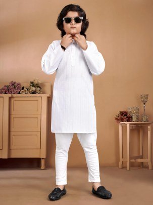 Indian Ethnic Wear  White Colour Kids  Kurta