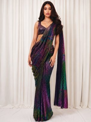 Janhvi Kapoor Wear Multi Colour Bollywood Saree