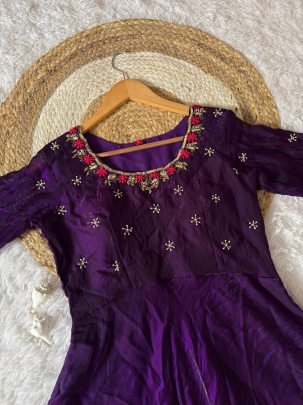 Kardana Handwork  Purple Colour Gown