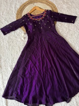 Kardana Handwork  Purple Colour Gown