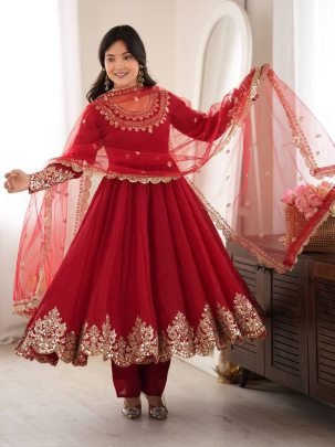 Karwachauth Special Pure Heavy Crush Anarkali Suit Set