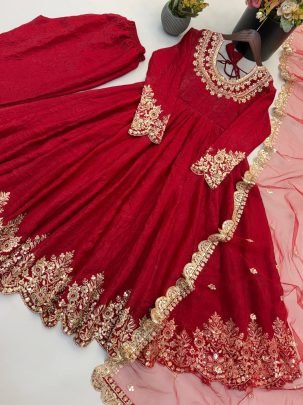 Karwachauth Special Pure Heavy Crush Anarkali Suit Set