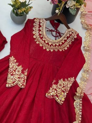 Karwachauth Special Pure Heavy Crush Anarkali Suit Set