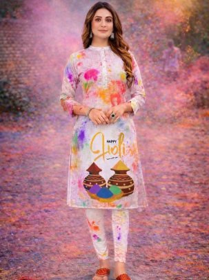 Ladies  Fancy Long Kurti for Holi