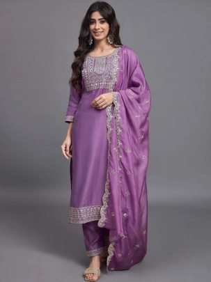 Light Purple kurti For Casual Wear