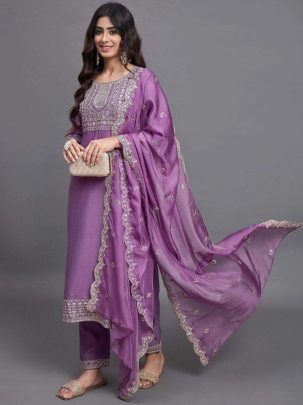 Light Purple kurti For Casual Wear