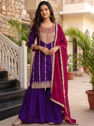 Lining Embroidered Anarkali 3 pcs  Set