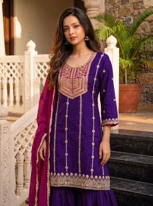 Lining Embroidered Anarkali 3 pcs  Set